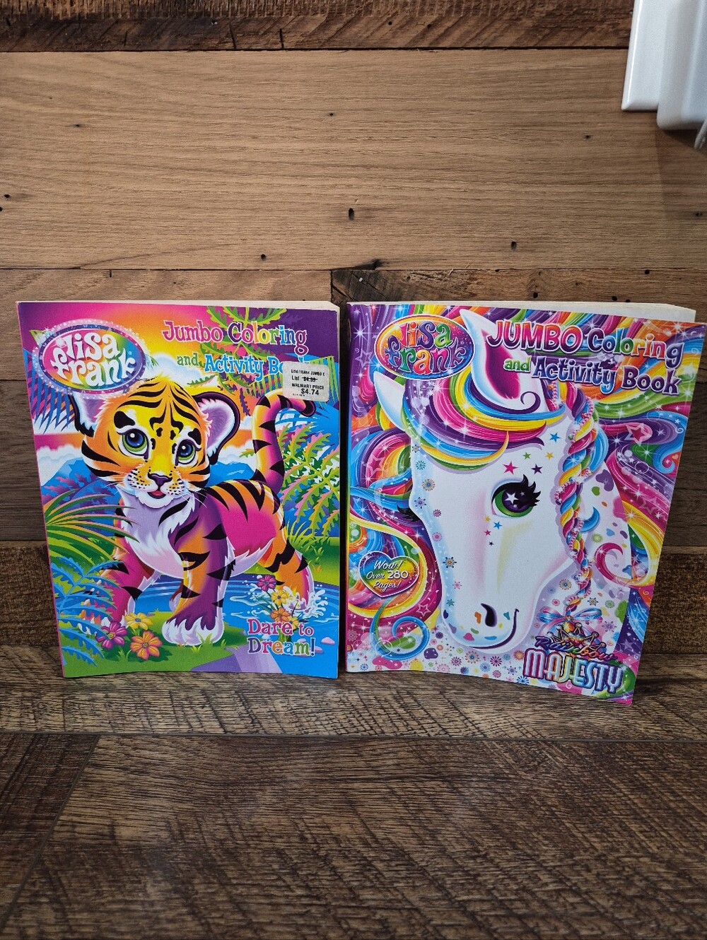 Two New Oldstock Lisa Frank Jumbo Coloring & Activity Books 2017 - 2018